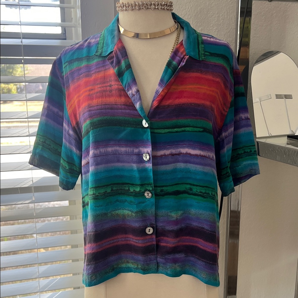 Colorful Striped Button Down Shirt